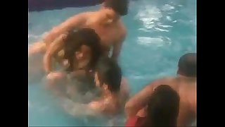 teen indian students toying nude in pool