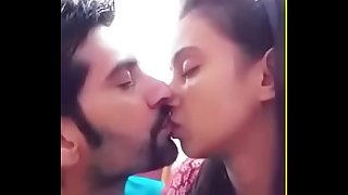Indian newly married couple smooch