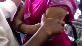 Groping Indian Lady On A Instruct - Public