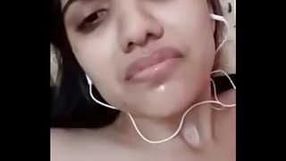 Indian girl with video call with her boy acquaintance