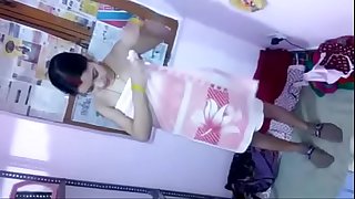 Indian Desi Girl changing clothes in home recorded by her brother